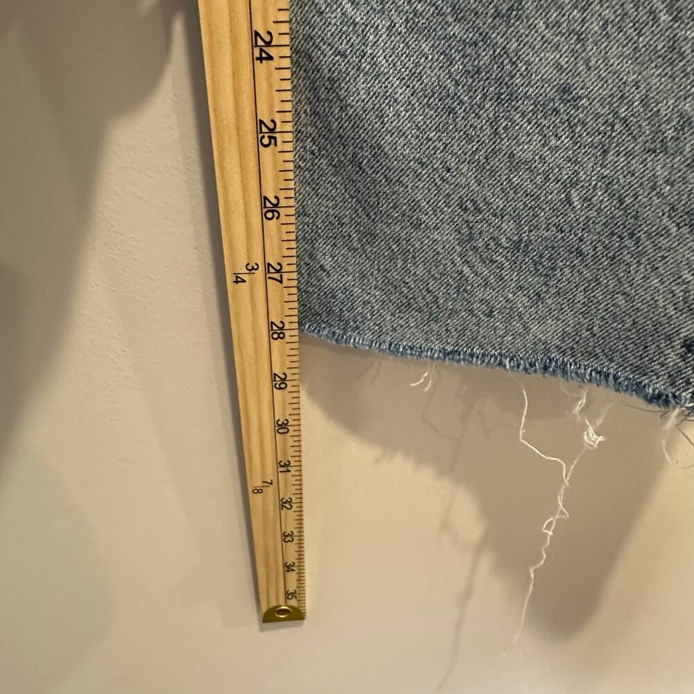 We The Free Jeans 31 Light Blue Curvy High Rise Button Fly Raw Hem Boho‎ Retro - Picture 9 of 12